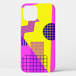 Memphis Eighties: Geometric Shapes Background iPhone 12 Case