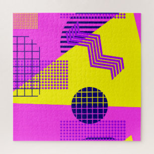 Memphis Eighties: Geometric Shapes Background Jigsaw Puzzle