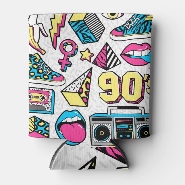 Memphis Fashion: 80s-90s Badge Mix. Can Cooler (Front)