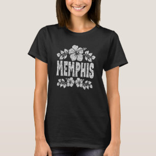 Memphis Flowers Distressed White Print T-Shirt