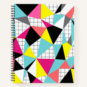 Memphis, geometric shapes notebook