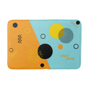 Memphis, hipster, trendy, cool illustration art bath mat