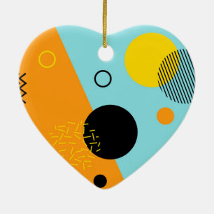 Memphis, hipster, trendy, cool illustration art ceramic tree decoration