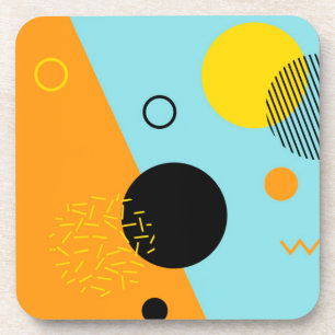 Memphis, hipster, trendy, cool illustration art coaster