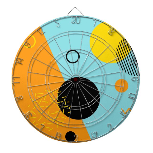 Memphis, hipster, trendy, cool illustration art dartboard (Front)