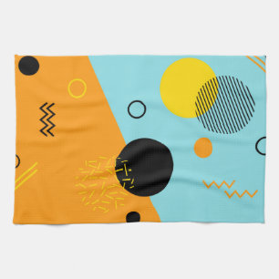 Memphis, hipster, trendy, cool illustration art tea towel