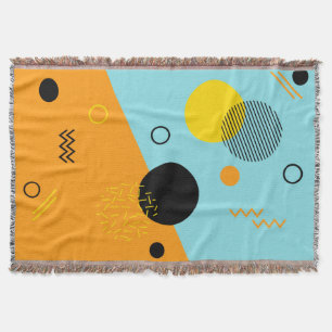 Memphis, hipster, trendy, cool illustration art throw blanket