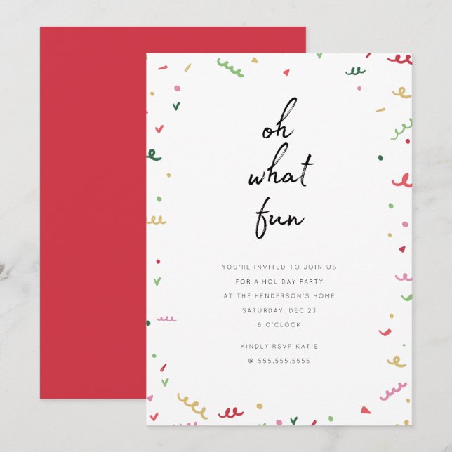 Memphis Holiday Party Invitation (Front/Back)