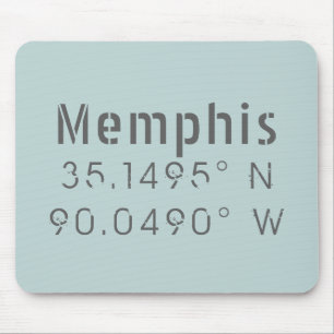 Memphis Latitude Longitude Mouse Mat