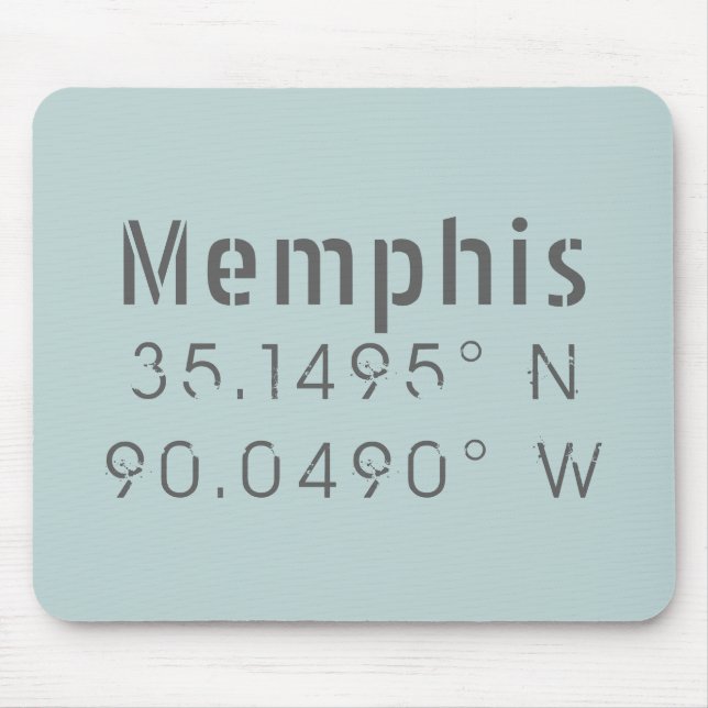 Memphis Latitude Longitude Mouse Mat (Front)