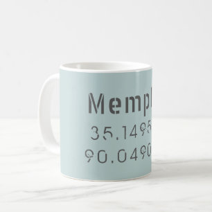 Memphis Longitude and Latitude Coffee Mug
