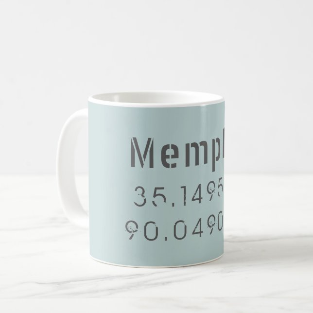 Memphis Longitude and Latitude Coffee Mug (Front Left)