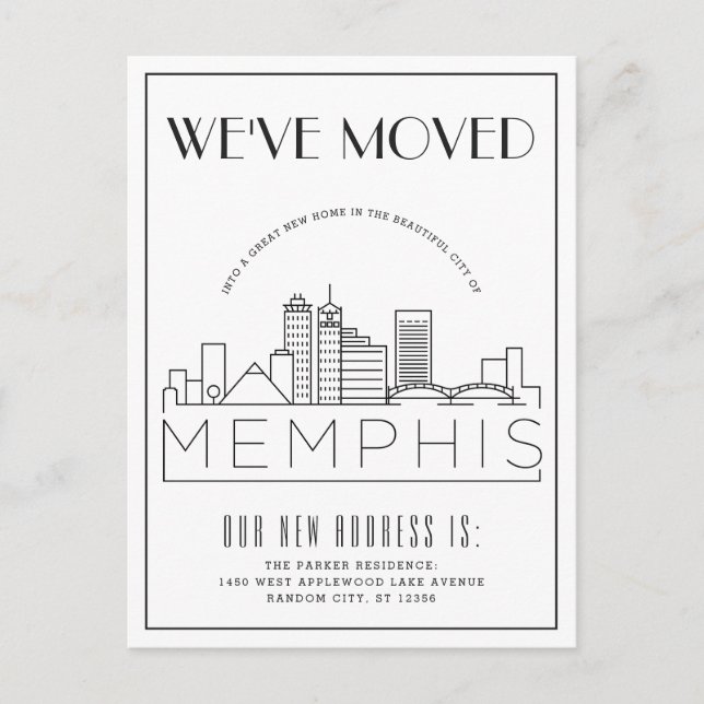 Memphis Modern Deco | Change of Address Announcement Postcard (Front)