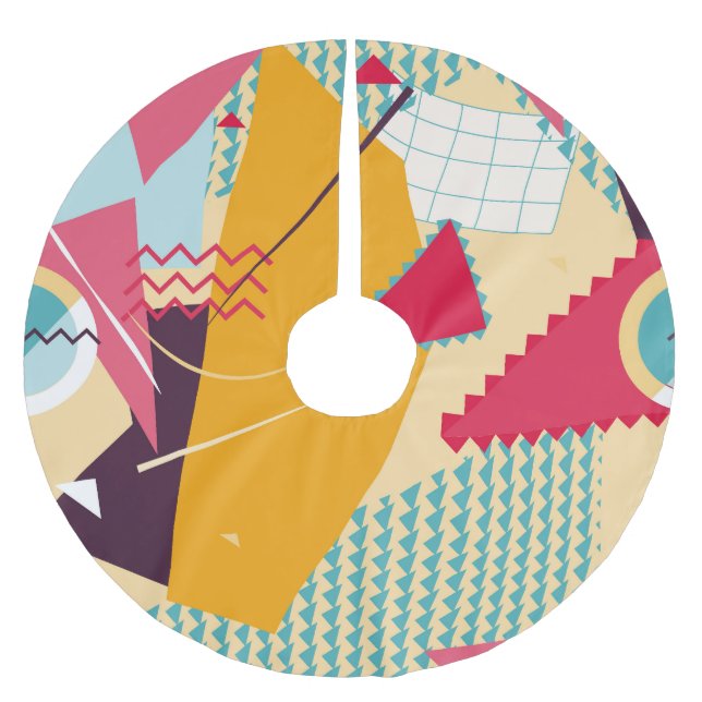 Memphis Mood: Retro Geometric Trend Brushed Polyester Tree Skirt (Front)