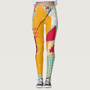 Memphis Mood: Retro Geometric Trend Leggings