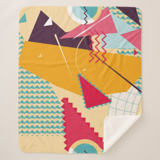 Memphis Mood: Retro Geometric Trend Sherpa Blanket