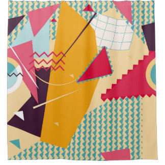 Memphis Mood: Retro Geometric Trend Shower Curtain