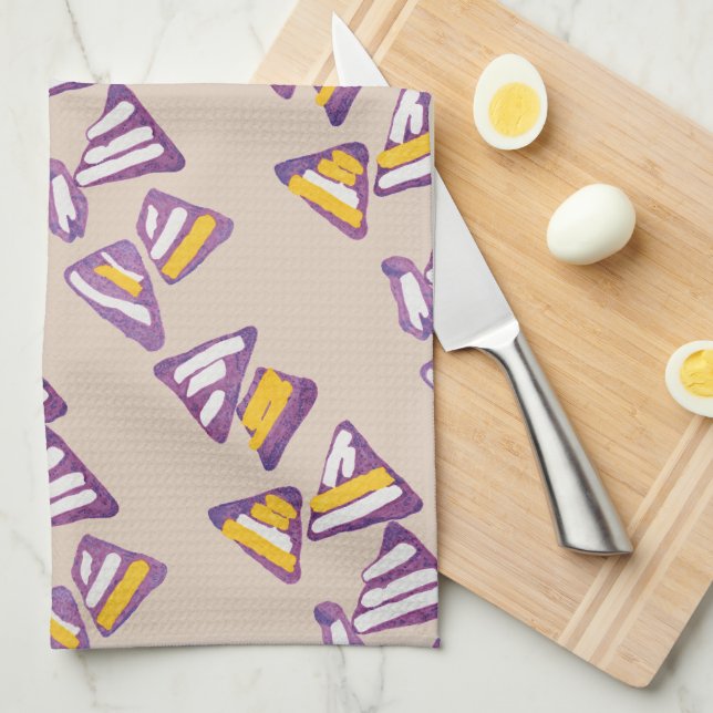 Memphis Nachos kitchen towel on Baking Stone colou (Quarter Fold)