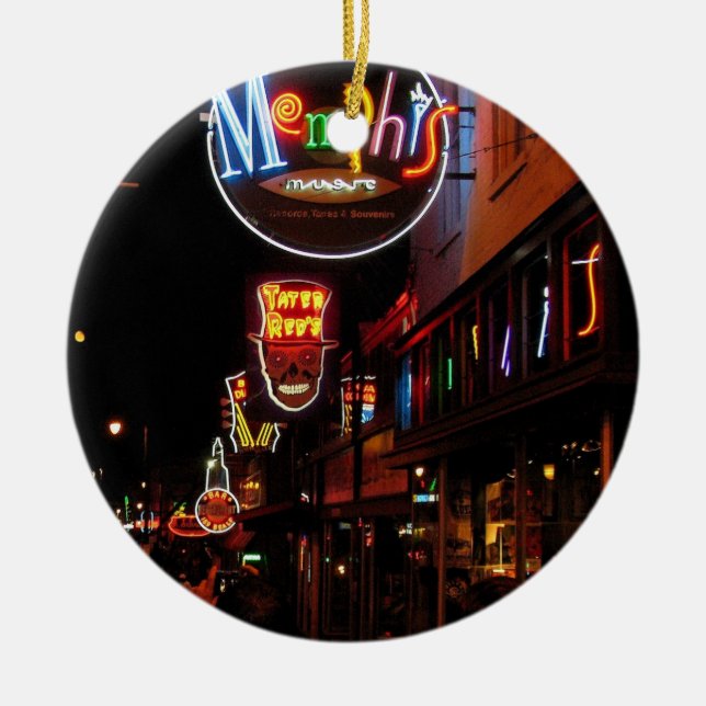 Memphis On The Tree Ceramic Tree Decoration (Front)