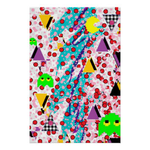 Memphis Packer-Man Design Poster