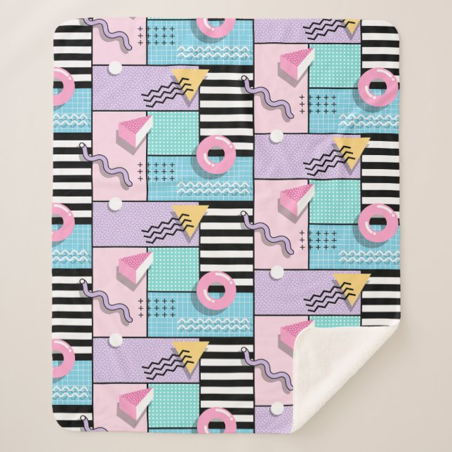 Memphis Party Sherpa Blanket (Front)