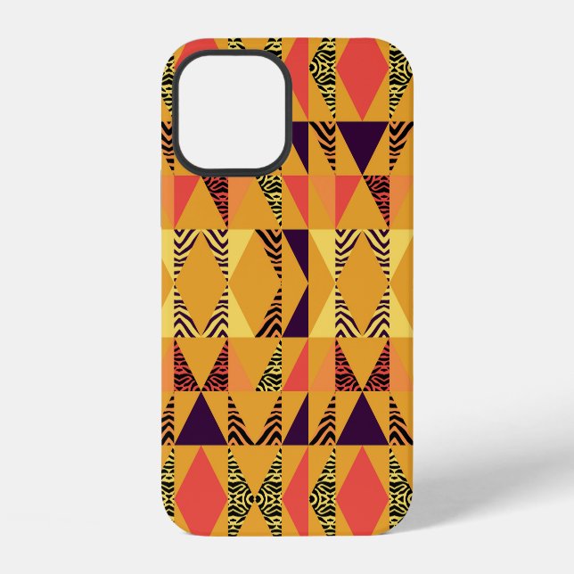 Memphis Pastel Triangle Abstract Pattern. iPhone Case (Back)