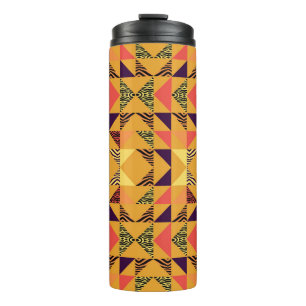 Memphis Pastel Triangle Abstract Pattern. Thermal Tumbler