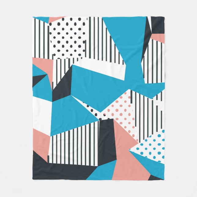 Memphis Pattern: Minimalist Abstract Trend Fleece Blanket (Front)