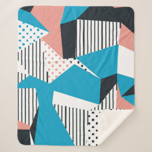Memphis Pattern: Minimalist Abstract Trend Sherpa Blanket