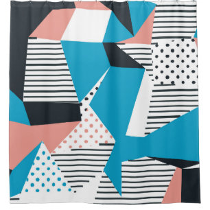 Memphis Pattern: Minimalist Abstract Trend Shower Curtain