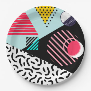 Memphis Pattern Paper Plate