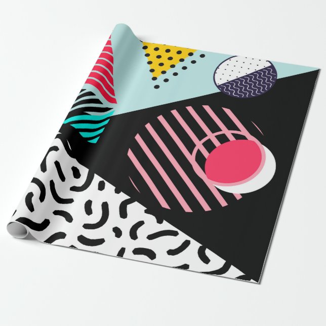 Memphis Pattern Wrapping Paper (Unrolled)