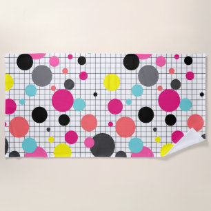 Memphis polka dots beach towel