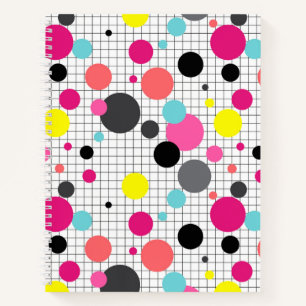 Memphis polka dots notebook