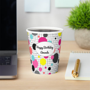 Memphis polka dots paper cup