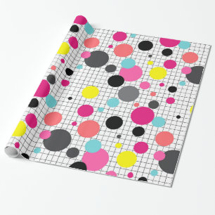Memphis polka dots wrapping paper