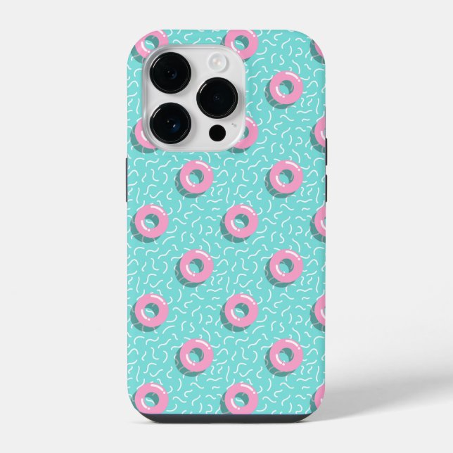 Memphis Polka Hoops iPhone Case (Back)
