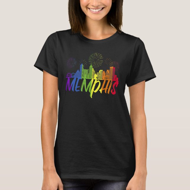 Memphis Pride Skyline  Pride Parade Memphis T-Shirt (Front)