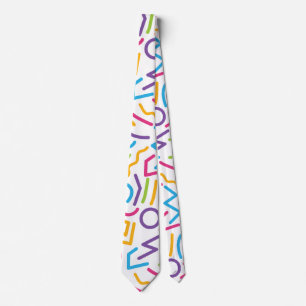 Memphis Retro Colourful Abstract Style Tie