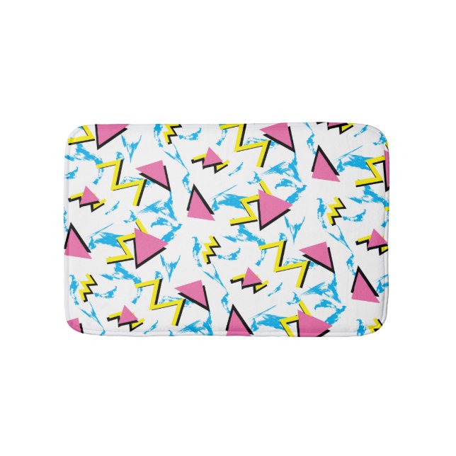 Memphis Retro Pattern Bathroom Mat (Front)
