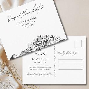 Memphis Save the Date Postcard Elegant Wedding