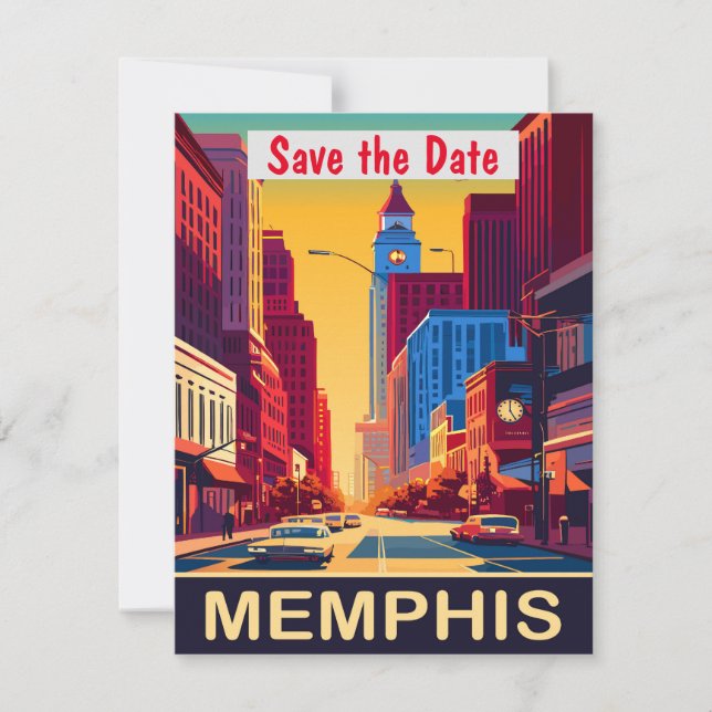 Memphis Save the Date, Vintage Postcard (Front)