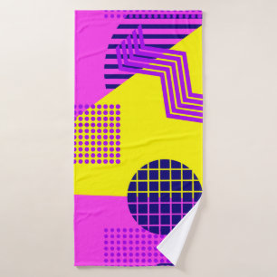 Memphis seamless pattern, geometric shapes in the bath towel