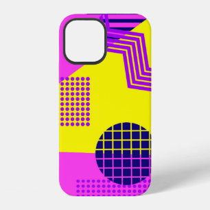 Memphis seamless pattern, geometric shapes in the iPhone 12 case