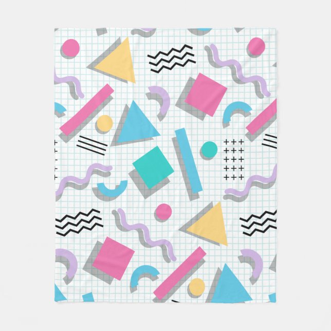 Memphis Shapes Fleece Blanket (Front)