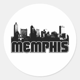 Memphis Skyline Classic Round Sticker