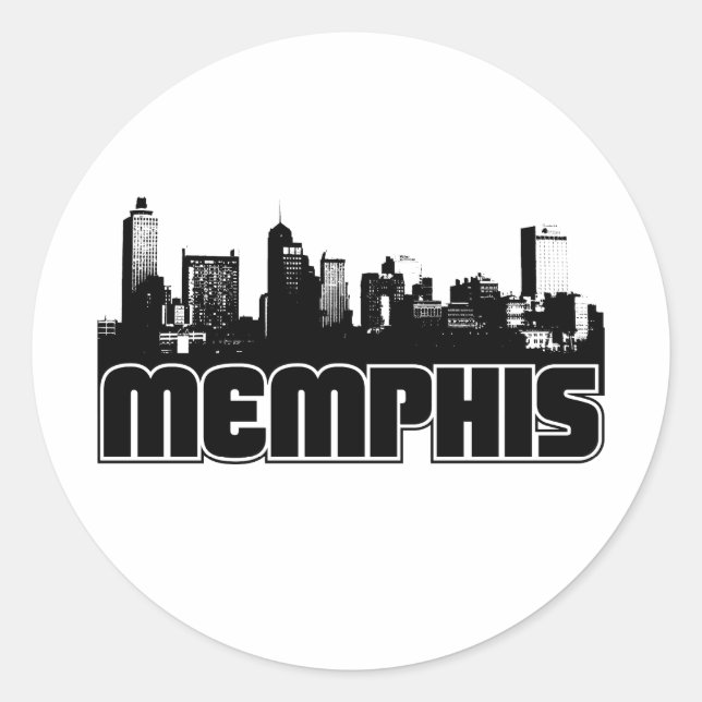 Memphis Skyline Classic Round Sticker (Front)