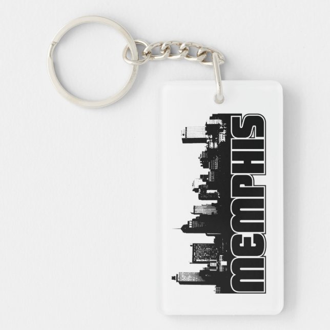 Memphis Skyline Key Ring (Front)