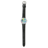 Memphis Style 80s Abstract Bright Colour Round Watch (Flat)