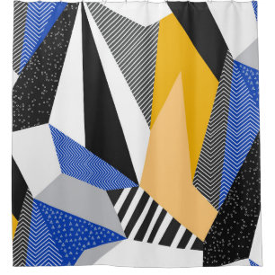 Memphis Style: Creative Geometric Collage. Shower Curtain
